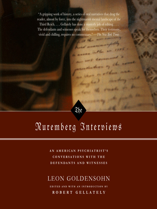 Title details for The Nuremberg Interviews by Leon Goldensohn - Available
